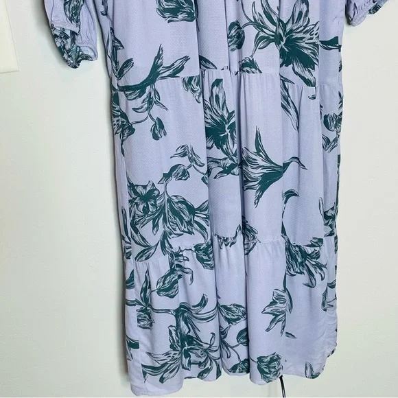 A New Day Floral Balloon Sleeve Tiered Midi Dress - Picture 5 of 12